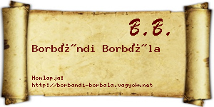 Borbándi Borbála névjegykártya
